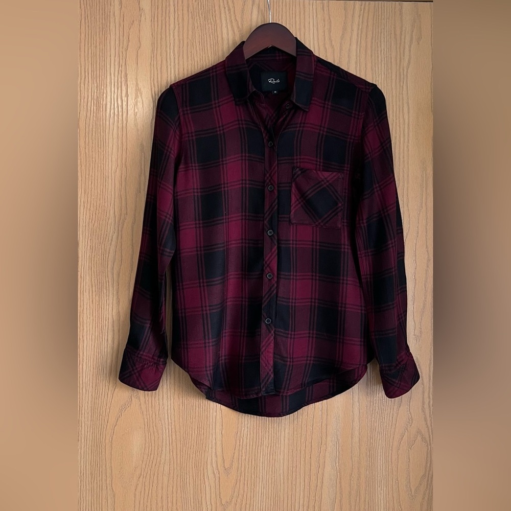 Rails | Women’s SZ XS | Hunter Cranberry Ash Plaid Button Down Flannel Blouse
